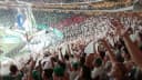 Torcida do Palmeiras lotando a arquibancada do Allianz Parque em noite de jogo decisivo