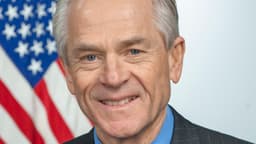 Peter Navarro, conselheiro de comércio da Casa Branca, em retrato oficial com a bandeira dos Estados Unidos ao fundo