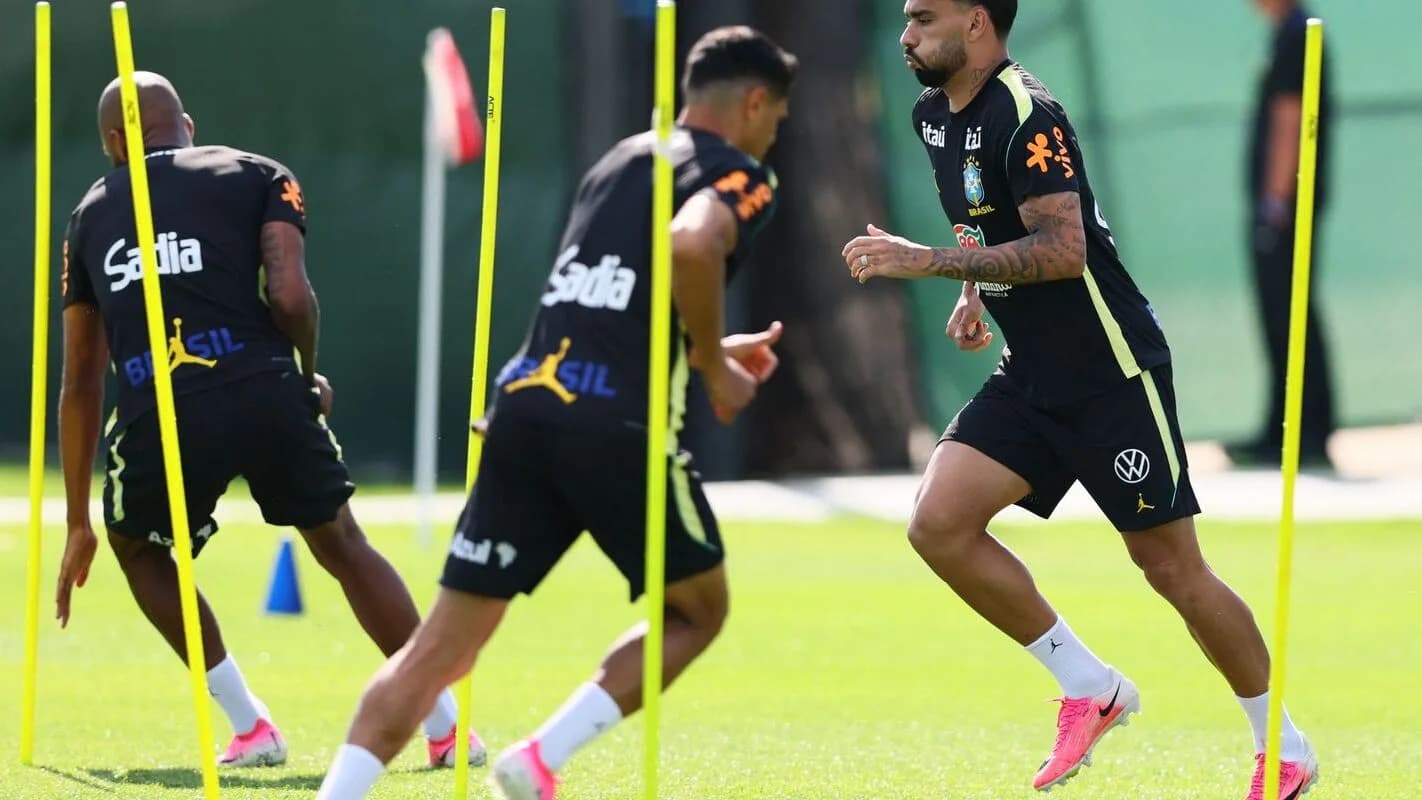 Jogadores da seleção brasileira durante treino da equipe (foto de arquivo)