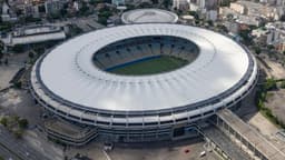 Vista aérea do Estádio do Maracanã, no Rio de Janeiro, palco do jogo de ida entre Fluminense e Independiente Rivadavia pela Libertadores