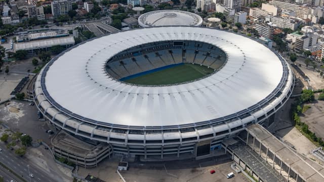 Vista aérea do Estádio do Maracanã, no Rio de Janeiro, palco do jogo de ida entre Fluminense e Independiente Rivadavia pela Libertadores