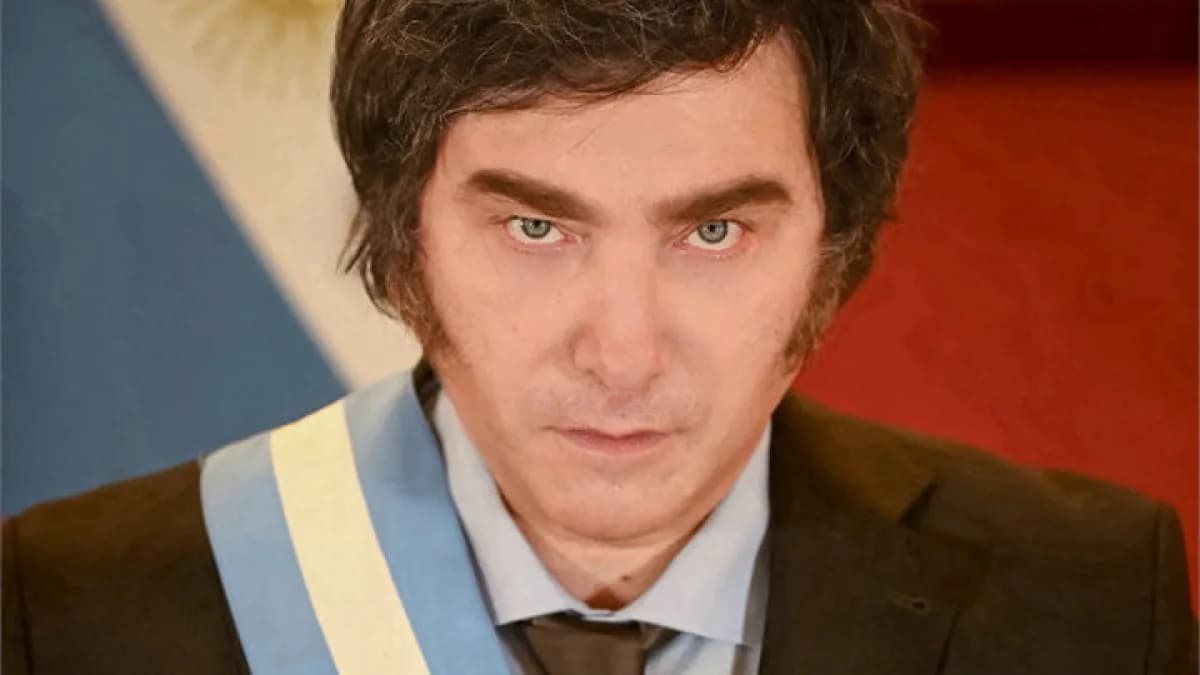 Retrato oficial do presidente argentino Javier Milei