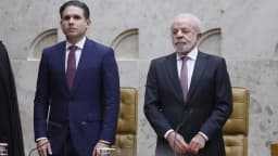 O presidente Luiz Inácio Lula da Silva em sessão solene no Supremo Tribunal Federal, em Brasília