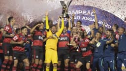 Jogadores do Flamengo comemoram o título do Brasileirão 2020, temporada em que Gabigol foi artilheiro (foto de arquivo)