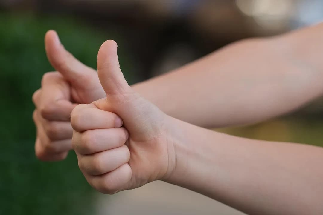 Imagem ilustrativa: thumbs up, positive, gesture, thumb, happy, thumb signal, hand gesture, approve, like, closeup, thumbs up, thumbs up, positive, like, like, like, like, like