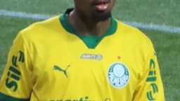 Allan, com a camisa do Palmeiras, em campo durante partida