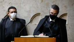 André Mendonça durante sessão solene de posse no Supremo Tribunal Federal