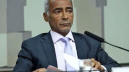 Romário durante audiência no Senado (foto de arquivo)