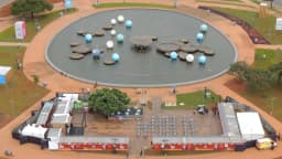 Área do chafariz e do entorno da Torre de TV de Brasília vista do alto, local escolhido para o Fan Festival da Copa Feminina