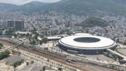 Vista aérea do Estádio do Maracanã, no Rio de Janeiro