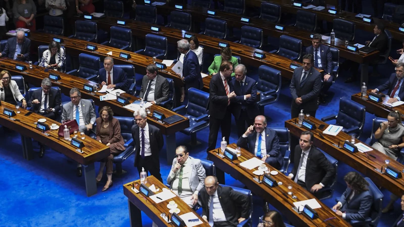 Plenário do Senado Federal durante sessão desta terça-feira (1º), véspera da votação da PEC da Segurança na CCJ