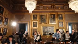 Sala de anúncio do Prêmio Nobel na Academia Real das Ciências da Suécia, em Estocolmo