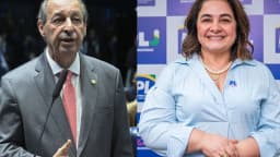 Montagem com os candidatos ao governo do Amazonas Omar Aziz e Maria do Carmo