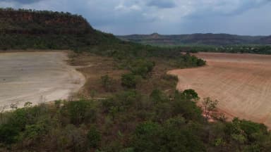Vista aérea de fronteira agrícola no Cerrado brasileiro, foto de arquivo