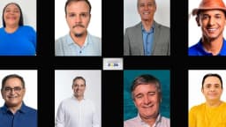 Fotos dos candidatos ao governo do Rio Grande do Norte nas eleições de 2026, entre eles Allyson Bezerra e Cadu de Lula