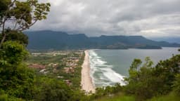Vista aérea da praia de Maresias, em São Sebastião (SP), sede do Banco do Brasil São Sebastião Pro