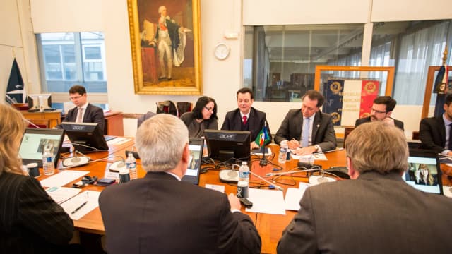 Gilberto Kassab, presidente do PSD, em reunião