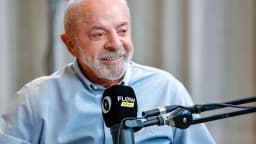 O presidente Luiz Inácio Lula da Silva durante entrevista ao Flow Podcast