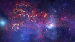 Imagem composta do centro da Via Láctea, combinando dados do Hubble, Spitzer e Chandra