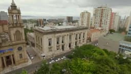 Vista aérea do Palácio Piratini, sede do governo do Rio Grande do Sul, em Porto Alegre