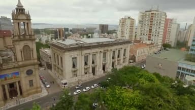 Vista aérea do Palácio Piratini, sede do governo do Rio Grande do Sul, em Porto Alegre