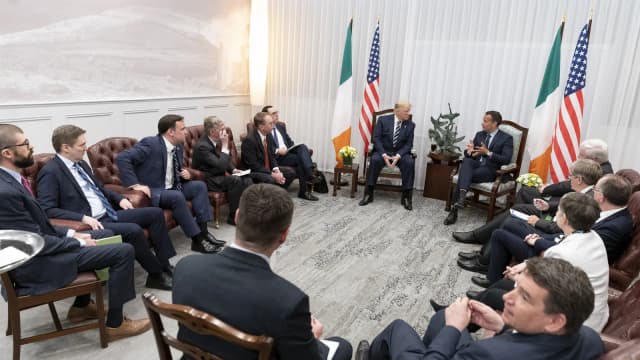 Donald Trump se reúne com o premiê irlandês em encontro bilateral (foto de arquivo, 2019)
