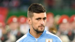 Giorgian de Arrascaeta, meia do Flamengo, em foto de arquivo com a seleção do Uruguai