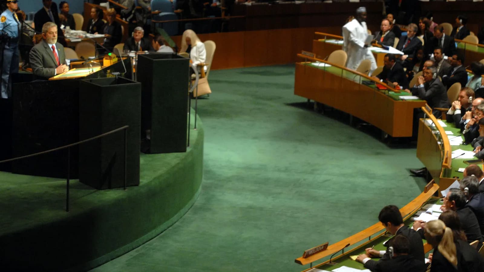 Lula discursa no púlpito da Assembleia Geral da ONU, em foto de arquivo de 2007