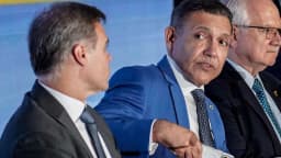 Kássio Nunes Marques, ministro presidente do TSE, fala durante painel de discussão