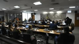 Sessão de comissão no plenário do Senado Federal, em Brasília