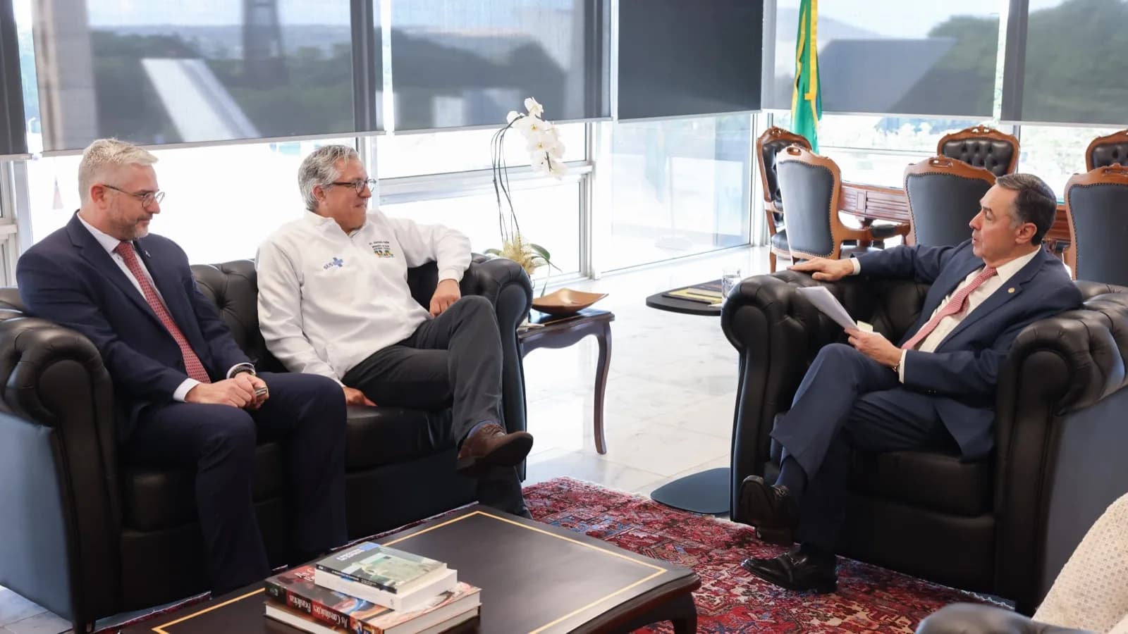 O ministro da Saúde, Alexandre Padilha, em audiência com o presidente do STF, Luís Roberto Barroso