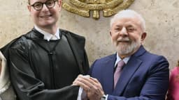O ministro do STF Cristiano Zanin durante cerimônia de posse na Corte