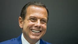 O presidente do Senado, Davi Alcolumbre, durante coletiva de imprensa