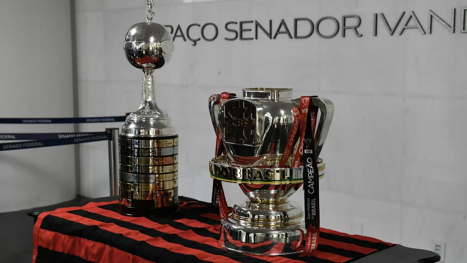 Troféu da Copa Libertadores em exposição no Senado Federal, em Brasília