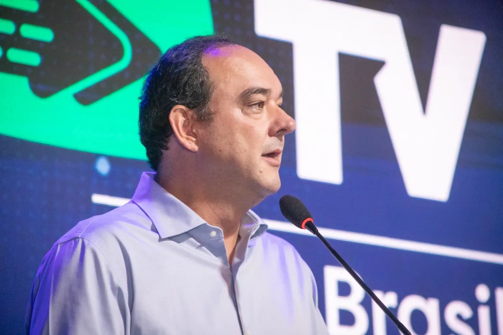 Flávio Roscoe, candidato do PL ao governo de Minas Gerais, durante o debate da TV Sim Brasil e da Rede TMC, em 2 de setembro de 2026
