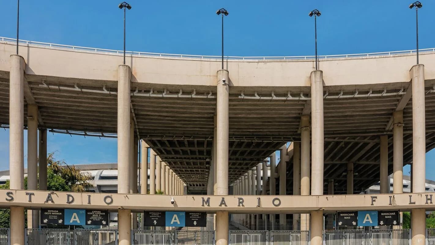 Fachada do Maracanã, palco do jogo entre Vasco e Boca Juniors