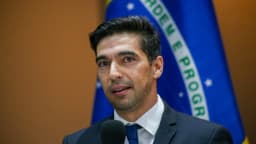 O técnico Abel Ferreira em entrevista coletiva