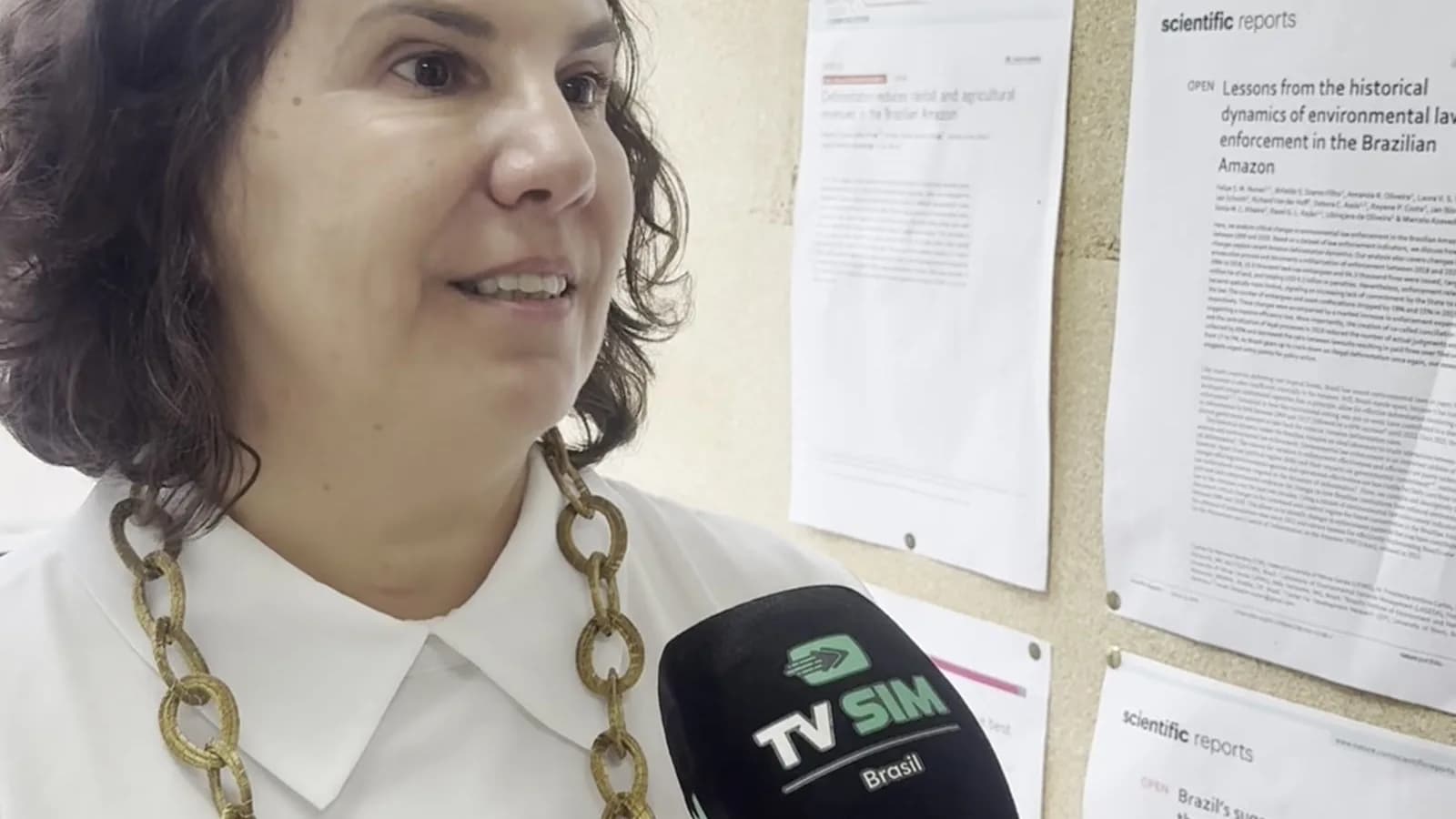 Professora Sonia Ribeiro, da UFMG, concede entrevista à TV Sim Brasil sobre o supercomputador Soberano