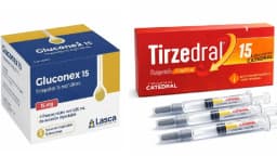 Caixas de medicamentos injetáveis à base de tirzepatida, usados como canetas emagrecedoras