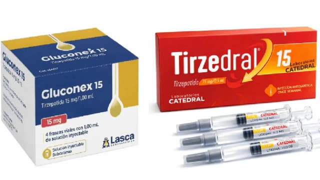 Caixas de medicamentos injetáveis à base de tirzepatida, usados como canetas emagrecedoras
