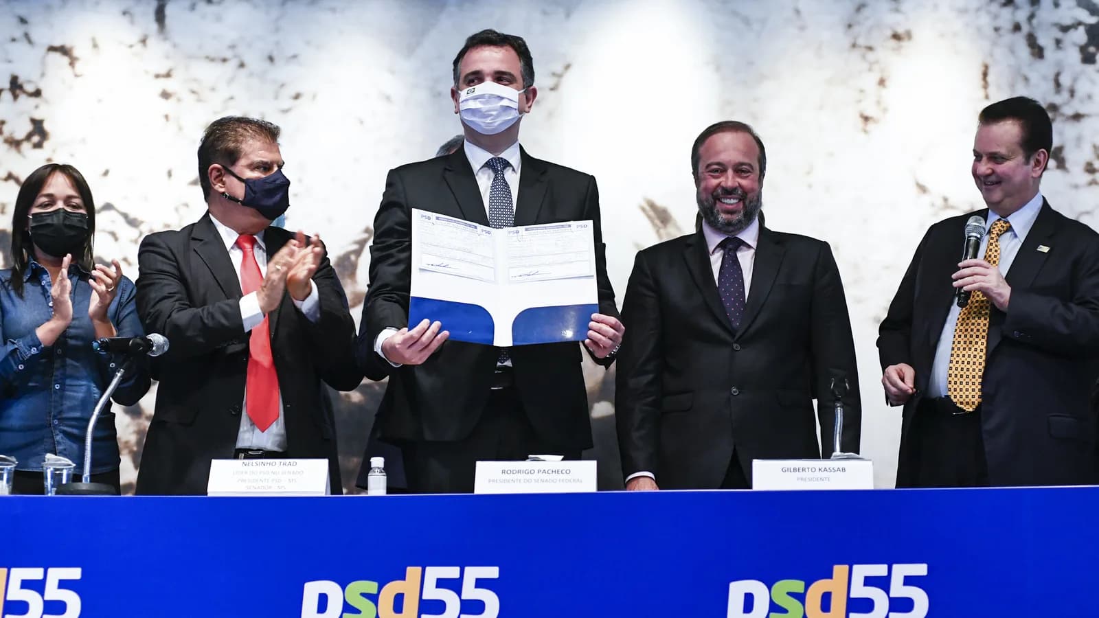 Rodrigo Pacheco em cerimônia de filiação partidária, foto de arquivo