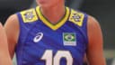 Gabi Guimarães em quadra durante jogo da seleção brasileira de vôlei