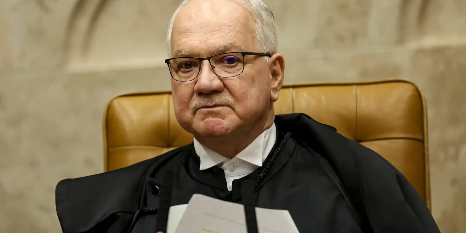 O ministro Luiz Edson Fachin durante sessão do STF (foto de arquivo)