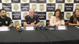 Agentes da Polícia Civil do Rio Grande do Sul em coletiva de imprensa, foto de arquivo