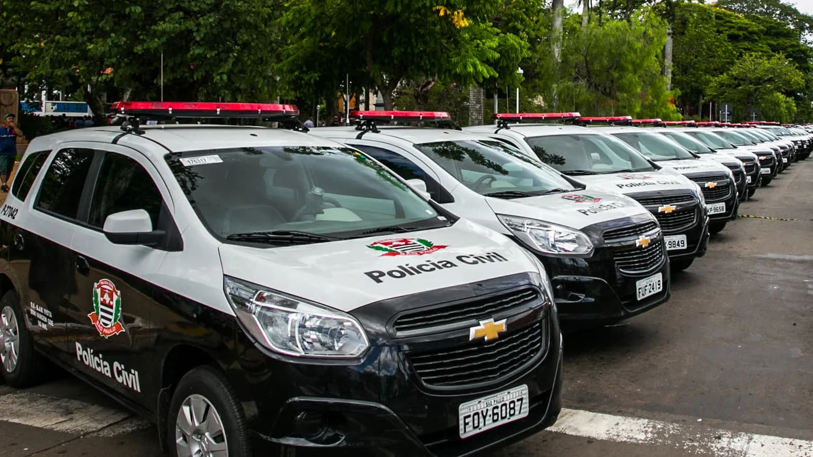 Viaturas da Polícia Civil de São Paulo estacionadas, foto de arquivo ilustrativa