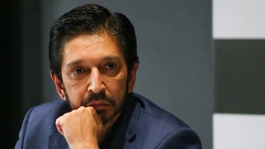O prefeito de São Paulo, Ricardo Nunes, em reunião de arquivo