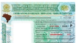 Modelo oficial da nova Carteira Nacional de Habilitação (documento sem dados reais)
