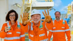 Lula em visita ao navio-sonda da Petrobras na operação da Foz do Amazonas (foto de arquivo, agosto de 2026)
