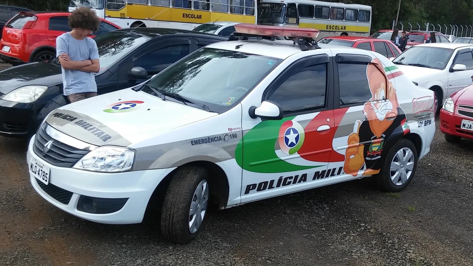 Viatura da Polícia Militar de Santa Catarina estacionada (foto ilustrativa)