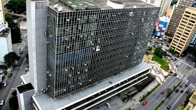 Vista aérea do Palácio Anchieta, sede da Câmara Municipal de São Paulo